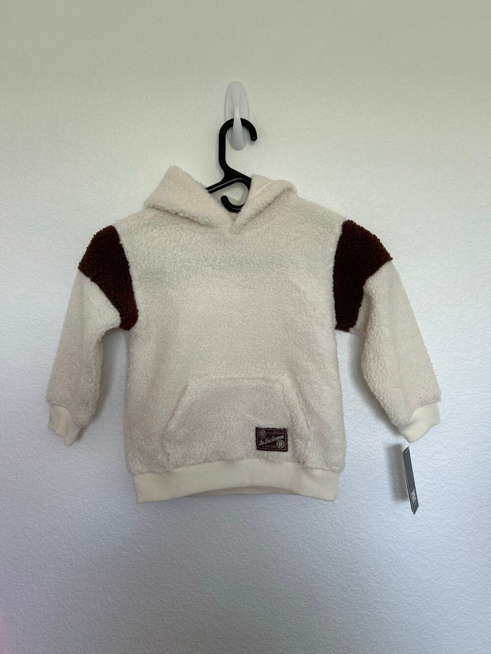 Frye Kids White and Brown Hooded Sherpa Jacket - 4T